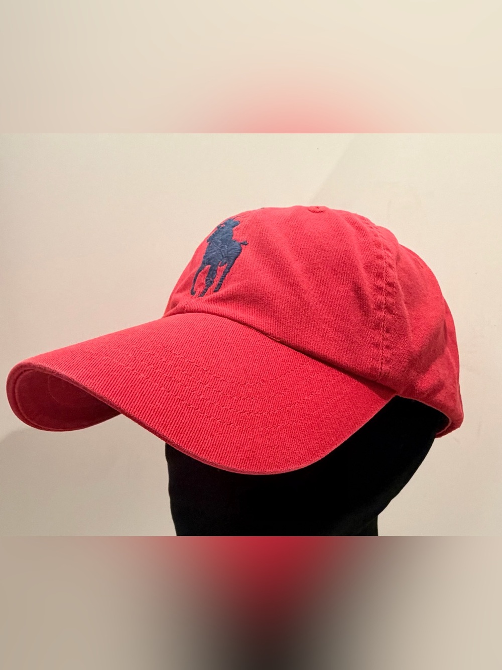 Polo Ralph Lauren Big Pony Red /Navy Baseball Cap Hat #3 Adjustable Unisex - Picture 6 of 8